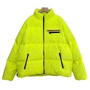 Prada Linea‎ Rossa Down Puffer Coat Neon Yellow LR-HX015 Size XXL